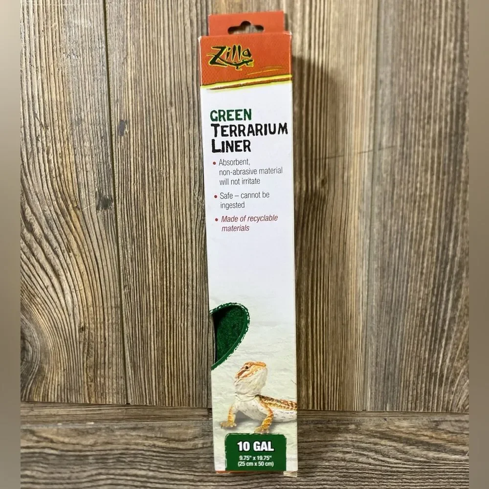 NEW- Reptile, Zilla Green Terrarium Liner (10 Gallon Tanks - (9.75